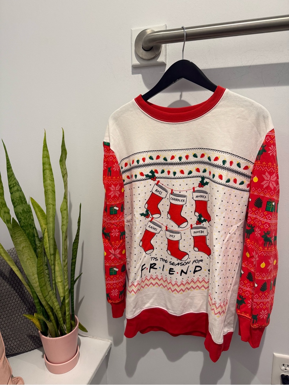FRIENDS Holiday Crewneck Sweater - Red & White
